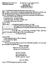 Đề thi giao lưu học sinh giỏi Tiếng việt lớp 4 - Năm học 2009-2010 - Phòng GD & ĐT Thanh Hóa